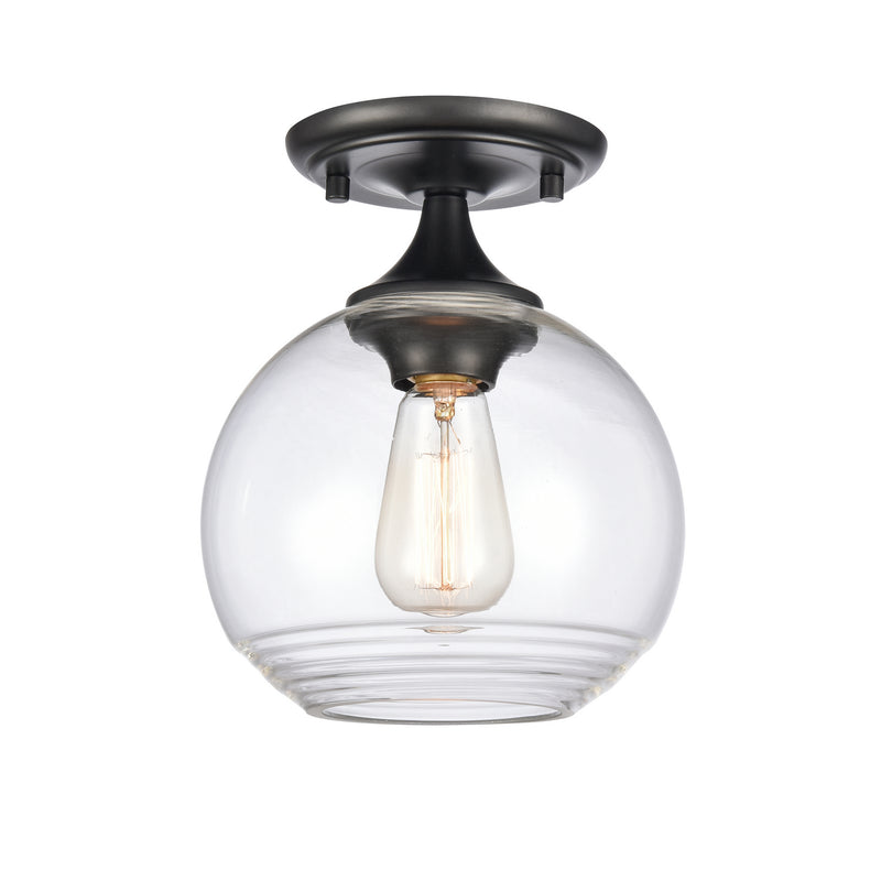 ELK Home 81585/1 One Light Semi Flush Mount, Matte Black Finish-LightingWellCo