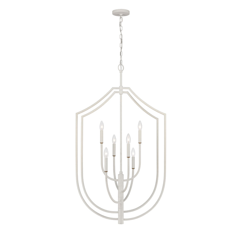 ELK Home 82016/6 Six Light Pendant, White Coral Finish-LightingWellCo