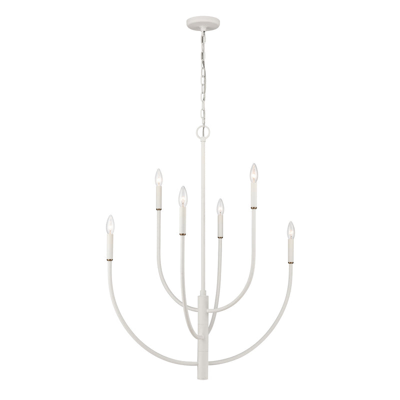 ELK Home 82017/6 Six Light Chandelier, White Coral Finish-LightingWellCo