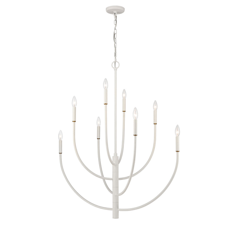 ELK Home 82018/8 Eight Light Chandelier, White Coral Finish-LightingWellCo