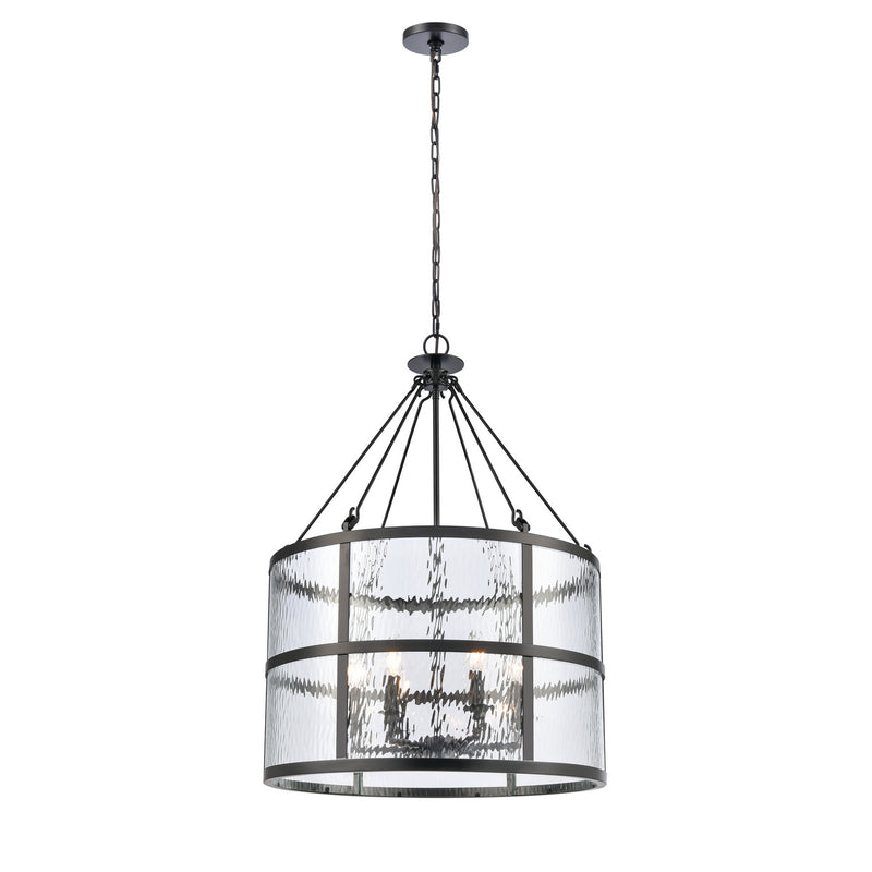 ELK Home 82078/6 Six Light Pendant, Matte Black Finish-LightingWellCo