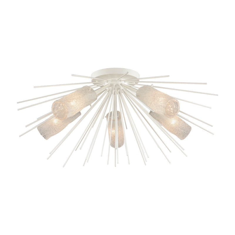 ELK Home 82085/5 Five Light Semi Flush Mount, White Coral Finish-LightingWellCo