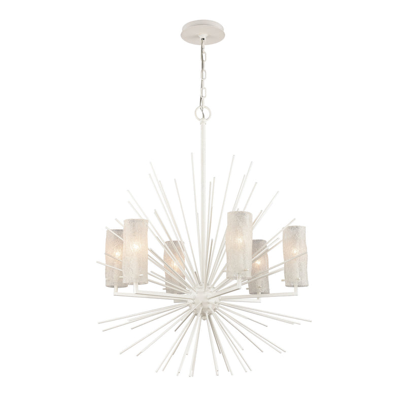 ELK Home 82087/6 Six Light Chandelier, White Coral Finish-LightingWellCo