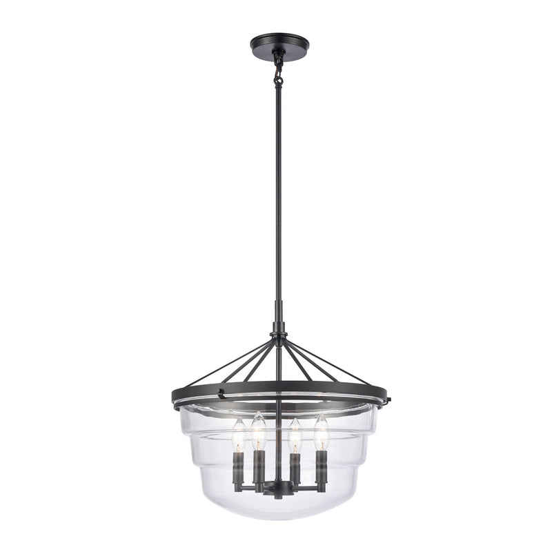 ELK Home 82169/4 Four Light Pendant, Matte Black Finish-LightingWellCo