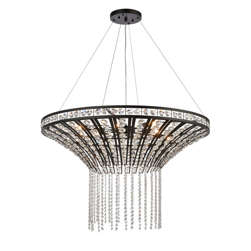 ELK Home 82239/8 Eight Light Chandelier, Matte Black Finish-LightingWellCo