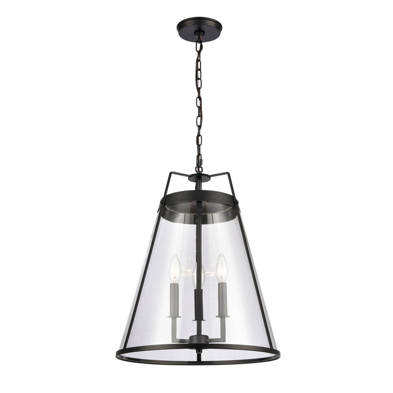 ELK Home 82275/3 Three Light Pendant, Matte Black Finish-LightingWellCo