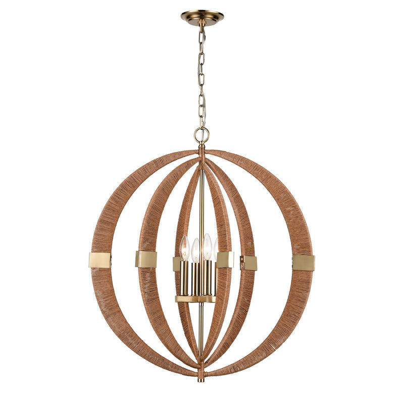 ELK Home H0019-9620 Four Light Pendant, Brown Finish-LightingWellCo