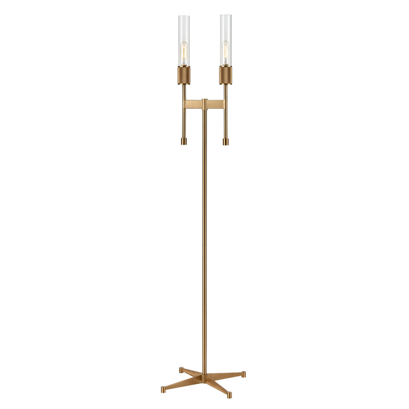 ELK Home H0019-9577 Two Light Floor Lamp, Aged Brass Finish-LightingWellCo