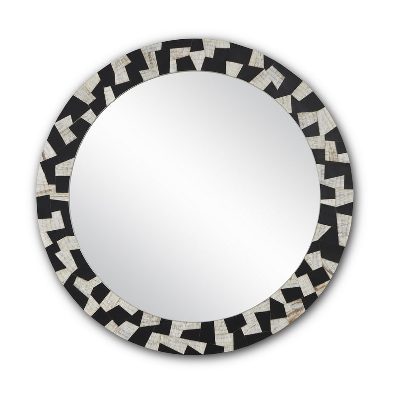 Currey and Company 1000-0122 Mirror, Black/Natural/Mirror Finish-LightingWellCo