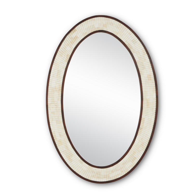 Currey and Company 1000-0125 Mirror, Natural/Dark Walnut/Mirror Finish-LightingWellCo