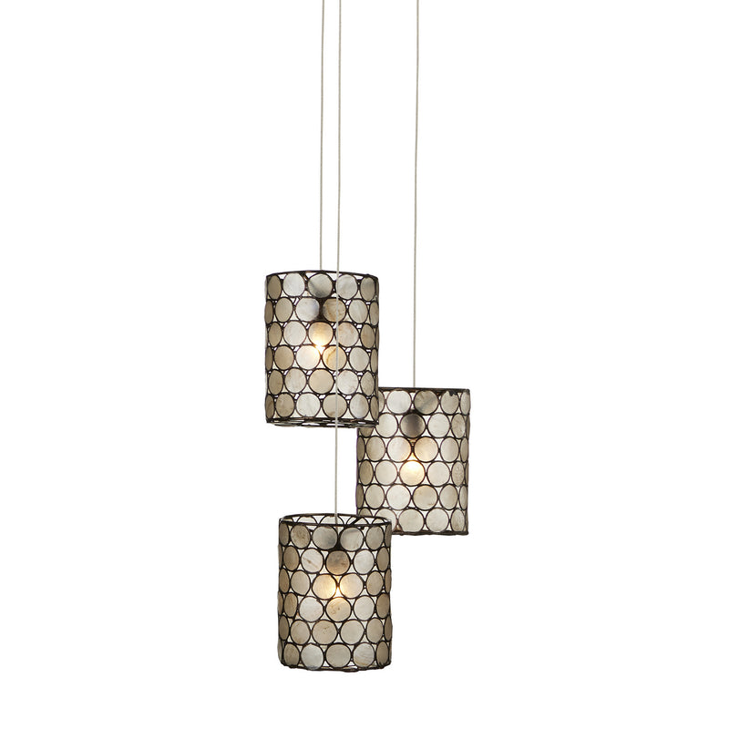 Currey and Company 9000-1048 Three Light Pendant, Cupertino/Silver Finish-LightingWellCo