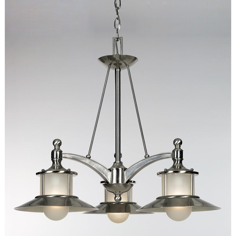 Quoizel NA5103BN Three Light Chandelier, Brushed Nickel Finish - LightingWellCo