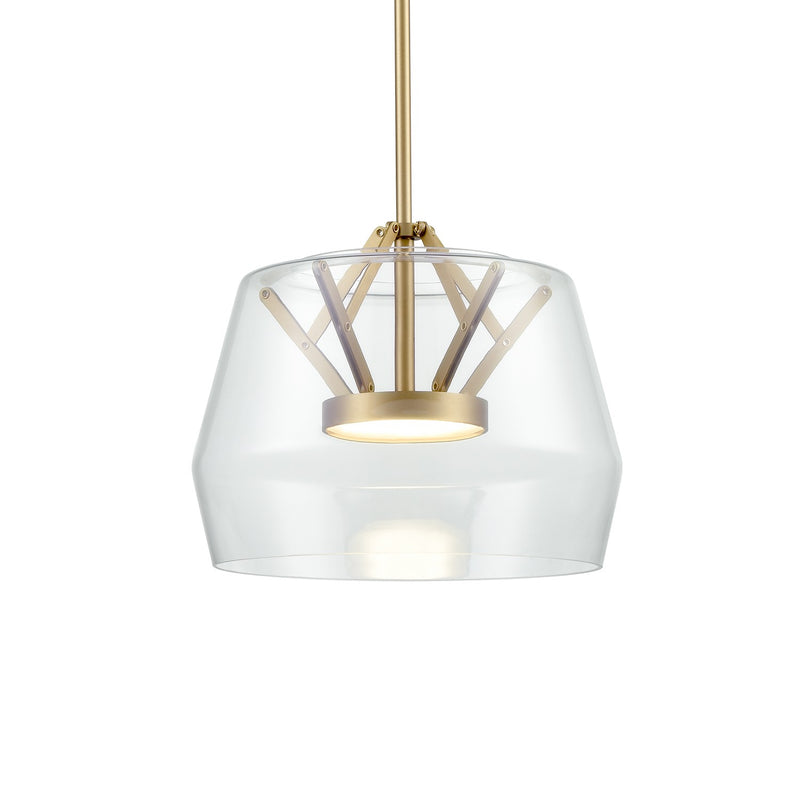 Kuzco Lighting PD61412-CL/BG LED Island Pendant, Clear/Brushed Gold Finish-LightingWellCo