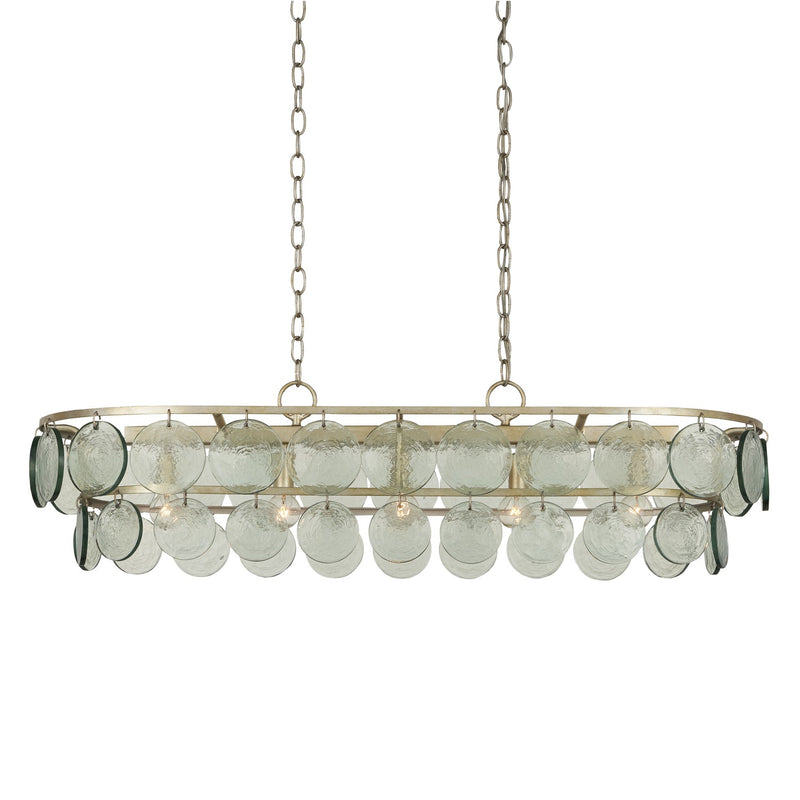 Currey and Company 9000-0990 Five Light Chandelier, Silver Leaf/Clear Finish-LightingWellCo
