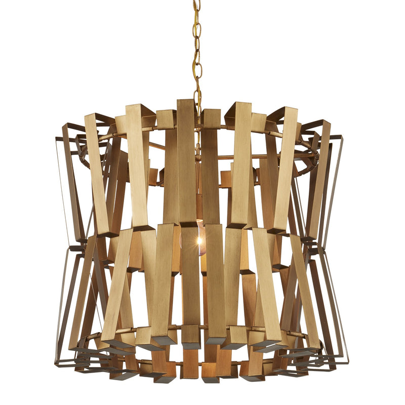 Currey and Company 9000-1079 One Light Chandelier, Brass Finish-LightingWellCo