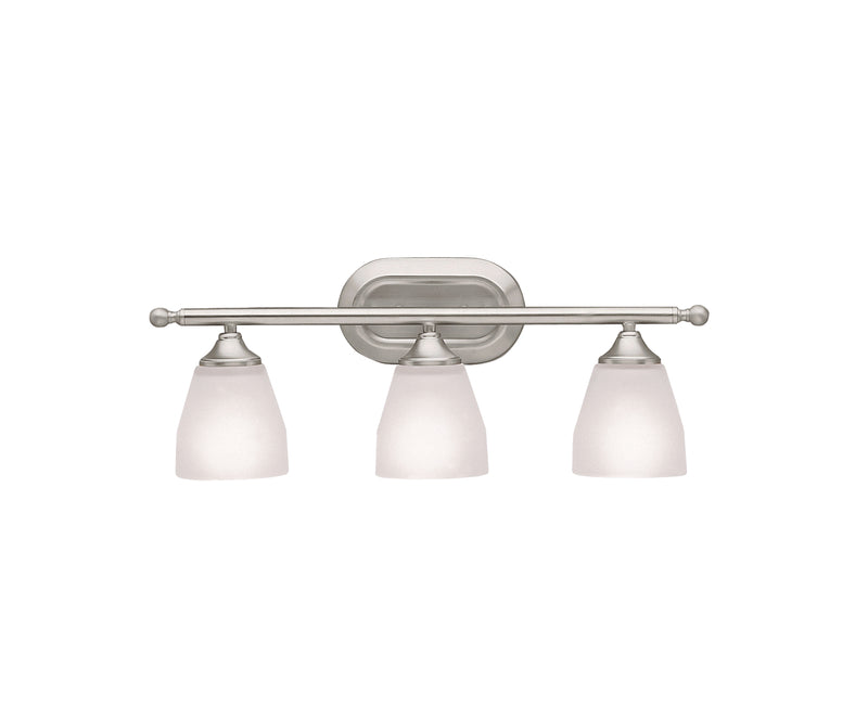 Kichler 5448NI Three Light Bath, Brushed Nickel Finish - LightingWellCo