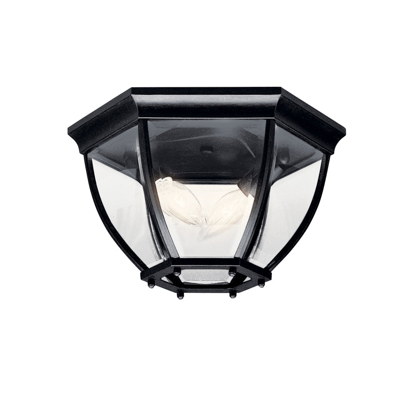 Kichler 9886BK Two Light Outdoor Ceiling Mount, Black Finish - LightingWellCo