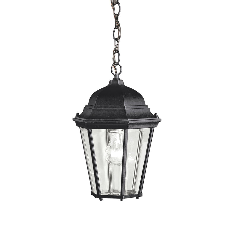 Kichler 9805BK One Light Outdoor Pendant, Black Finish - LightingWellCo