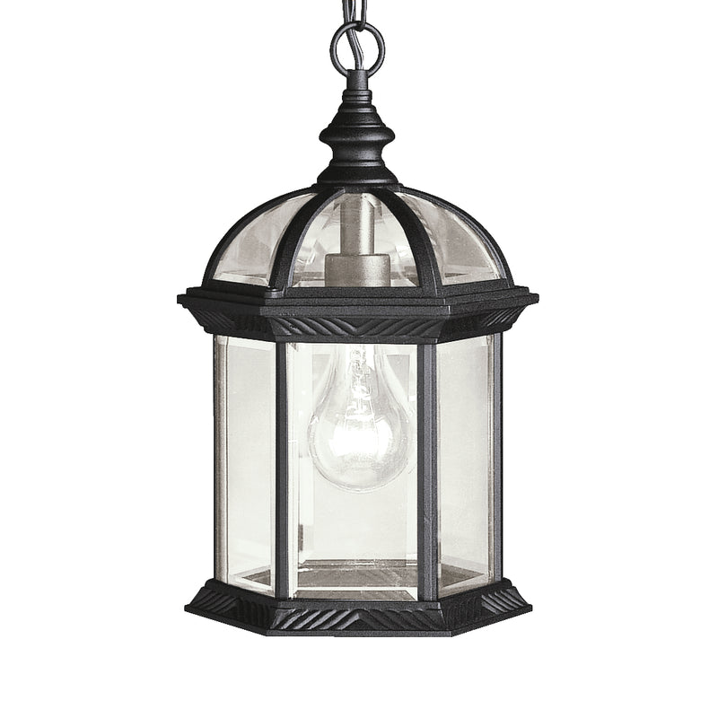 Kichler 9835BK One Light Outdoor Pendant, Black Finish - LightingWellCo