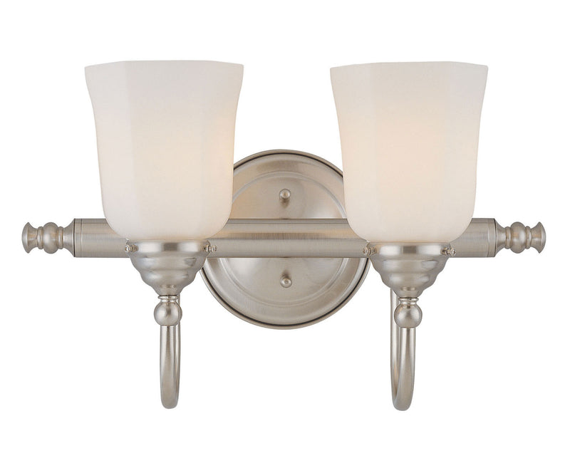 Savoy House Brunswick Bath 8-1062-2-SN Two Light Bath Bar, Satin Nickel Finish - LightingWellCo