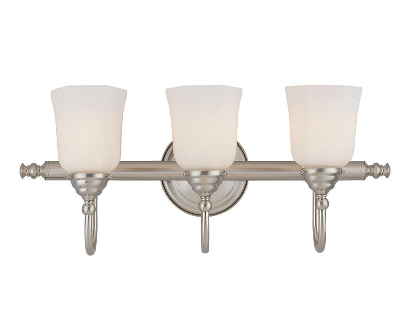 Savoy House Brunswick Bath 8-1062-3-SN Three Light Bath Bar, Satin Nickel Finish - LightingWellCo