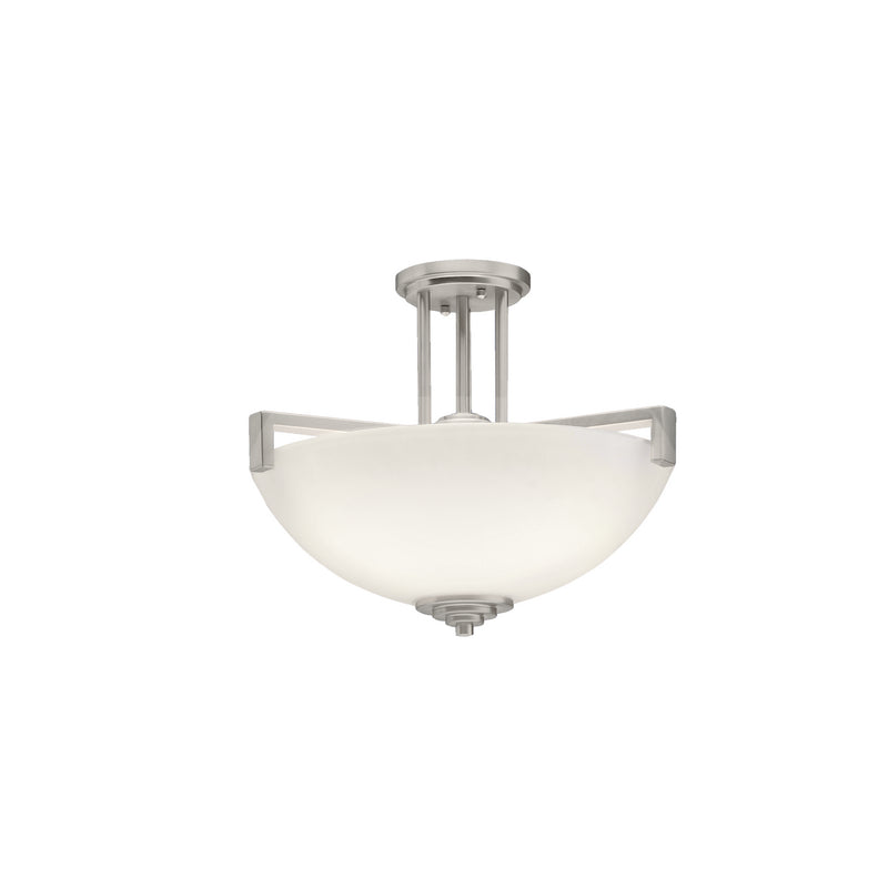 Kichler 3797NI Three Light Pendant/Semi Flush Mount, Brushed Nickel Finish - LightingWellCo