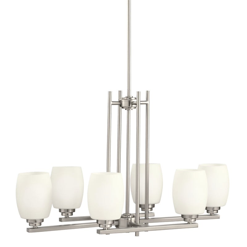 Kichler 3898NI Six Light Chandelier, Brushed Nickel Finish - LightingWellCo