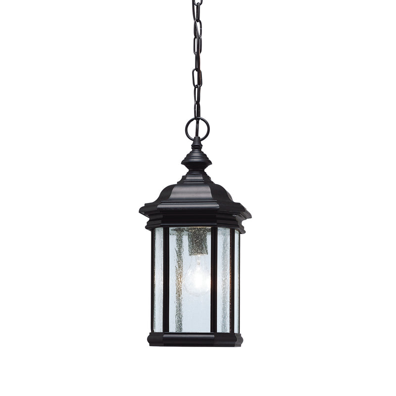 Kichler 9810BK One Light Outdoor Pendant, Black Finish - LightingWellCo