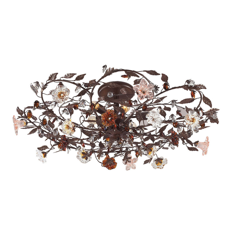 ELK Home 7047/6 Six Light Flush Mount, Deep Rust Finish-LightingWellCo