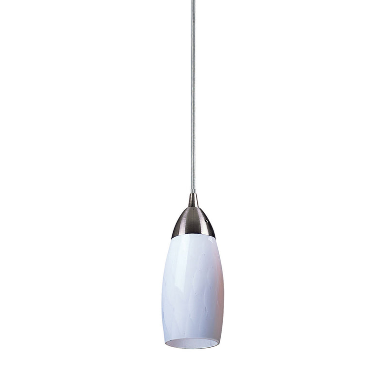 ELK Home 110-1WH One Light Mini Pendant, Satin Nickel Finish - At LightingWellCo