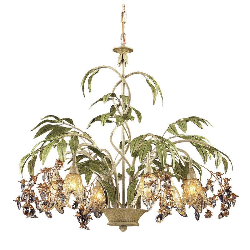 ELK Home 86053 Six Light Chandelier, Sage Green Finish-LightingWellCo