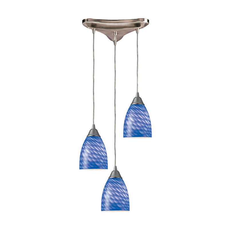 ELK Home 416-3S Three Light Pendant, Satin Nickel Finish - At LightingWellCo