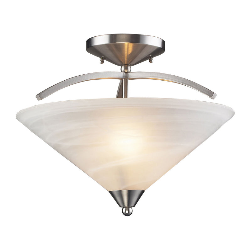 ELK Home 7633/2 Two Light Semi Flush Mount, Satin Nickel Finish-LightingWellCo