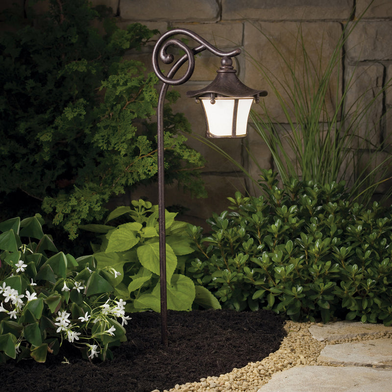 Kichler 15420AGZ One Light Path & Spread, Aged Bronze Finish-LightingWellCo