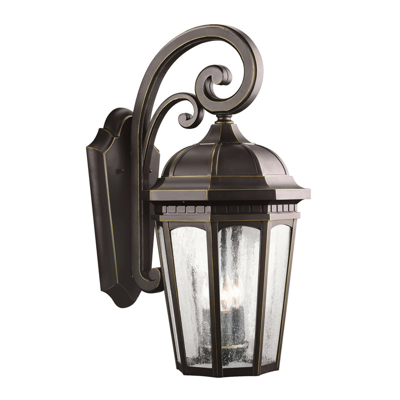 Kichler 9034RZ Three Light Outdoor Wall Mount, Rubbed Bronze Finish - LightingWellCo