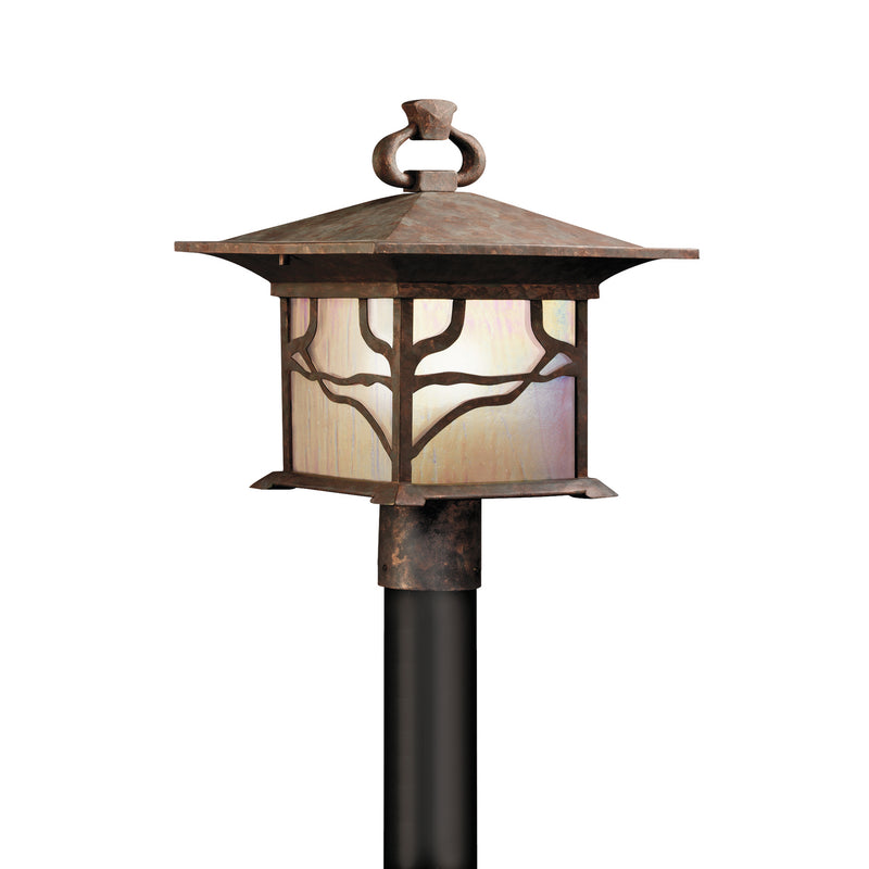 Kichler 9920DCO One Light Outdoor Post Mount, Distressed Copper Finish - LightingWellCo