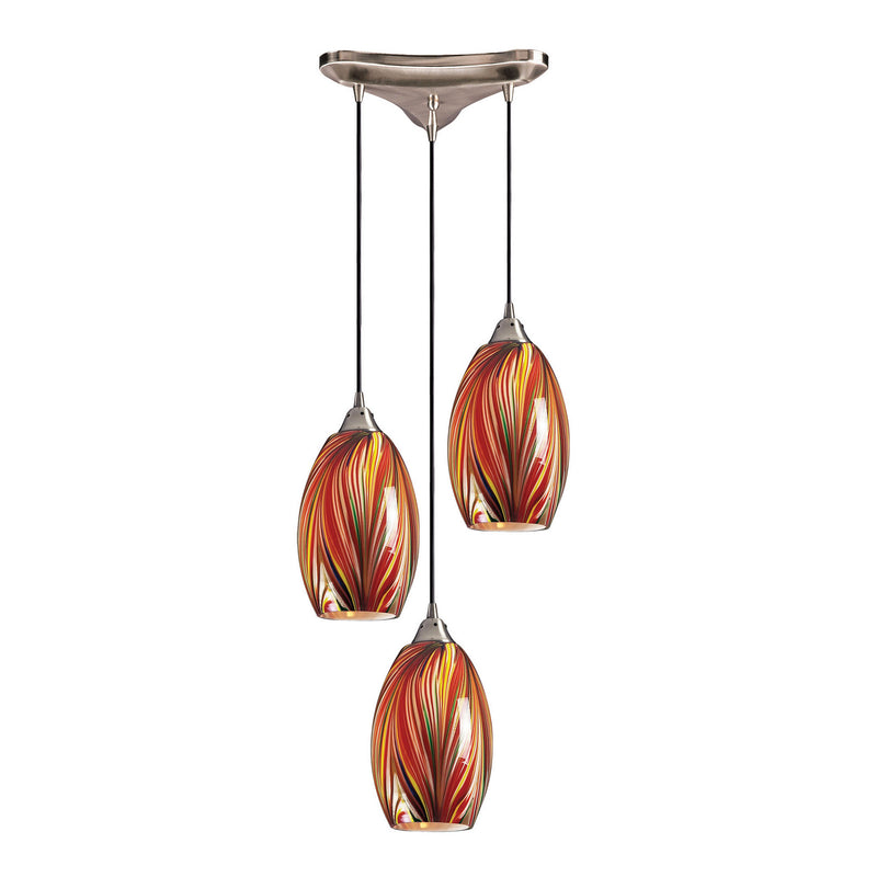 ELK Home 517-3M Three Light Pendant, Satin Nickel Finish - At LightingWellCo