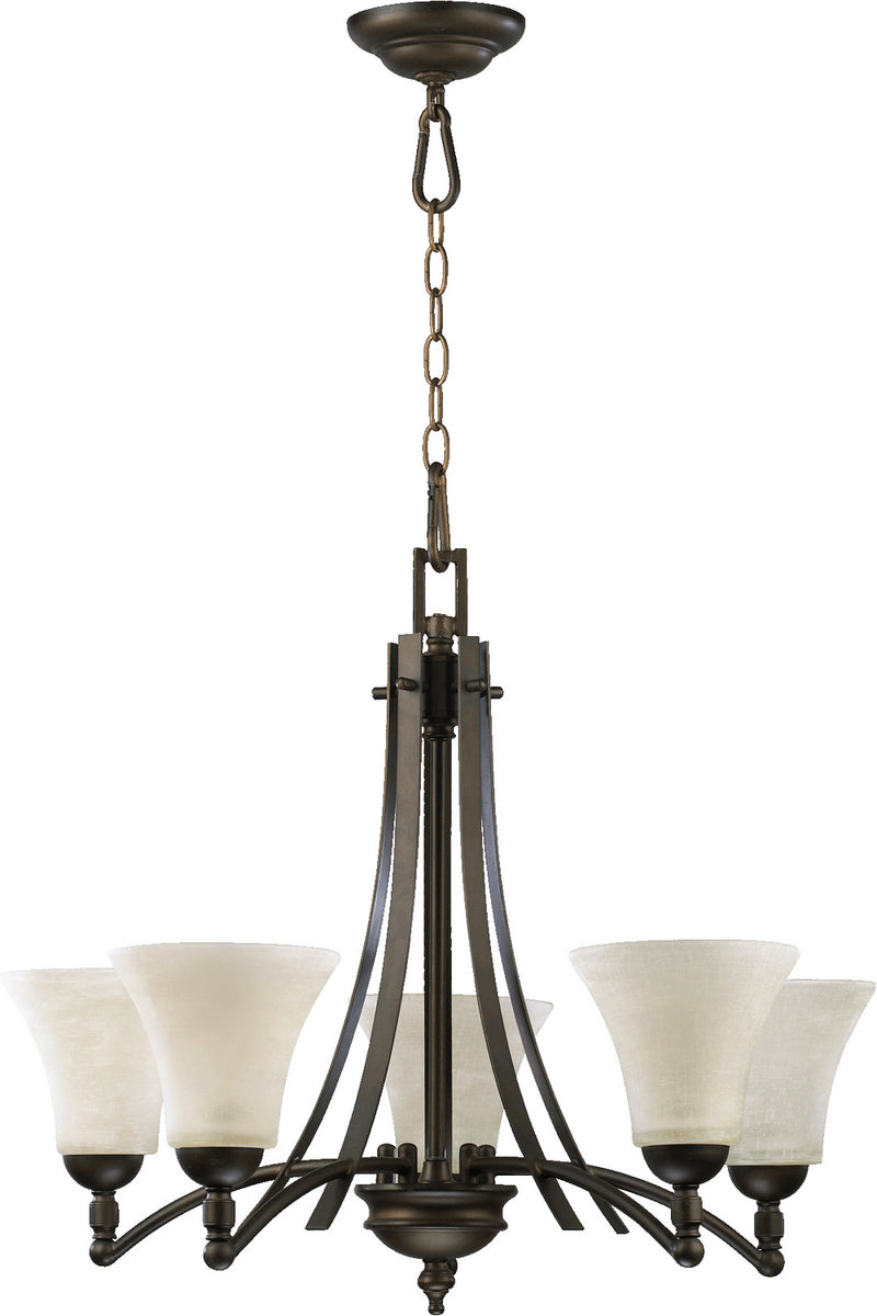 Quorum 6177-5-86 Five Light Chandelier, Oiled Bronze Finish - LightingWellCo