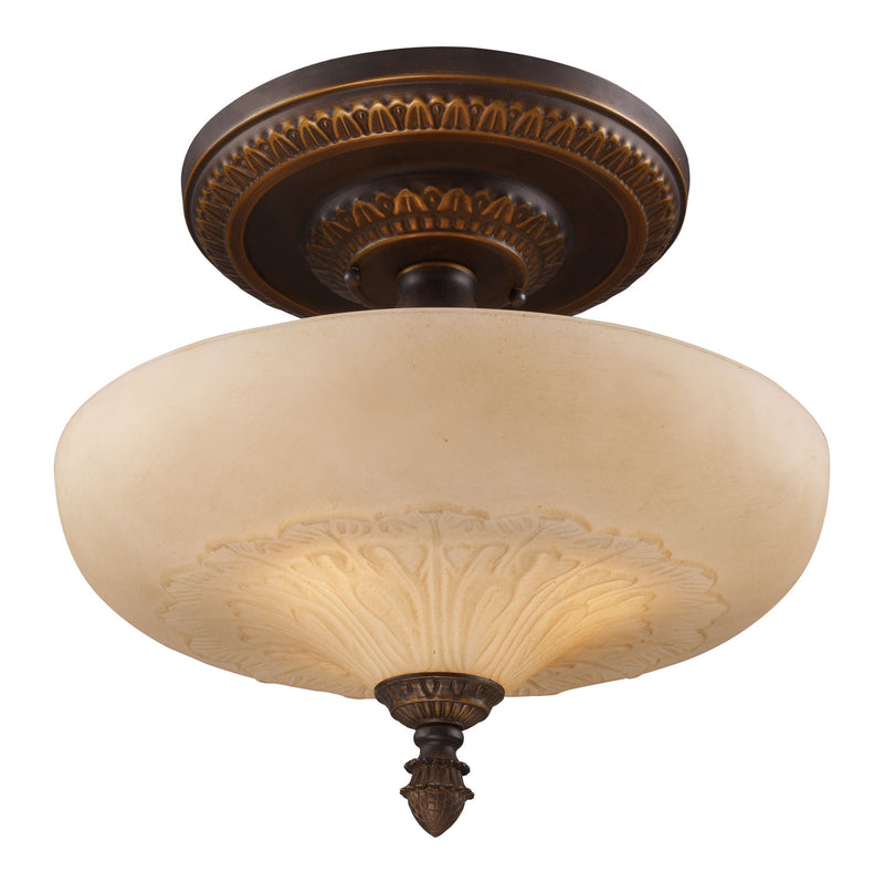 ELK Home 08094-AGB Three Light Semi Flush Mount, Golden Bronze Finish-LightingWellCo