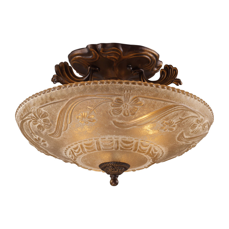 ELK Home 08101-AGB Three Light Semi Flush Mount, Golden Bronze Finish-LightingWellCo