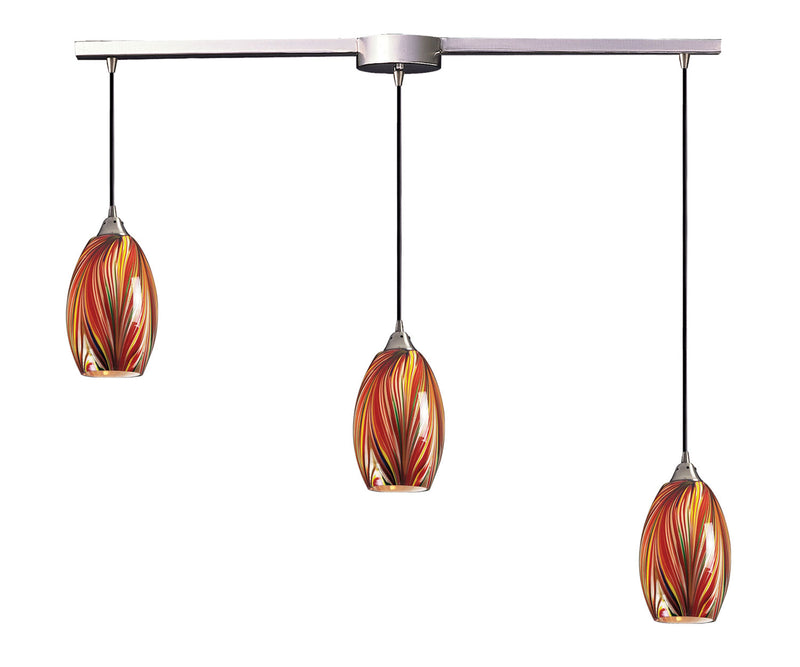 ELK Home 517-3L-M Three Light Pendant, Satin Nickel Finish - At LightingWellCo