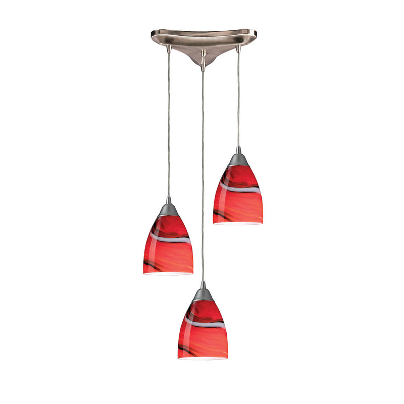 ELK Home 527-3CY Three Light Pendant, Satin Nickel Finish - At LightingWellCo