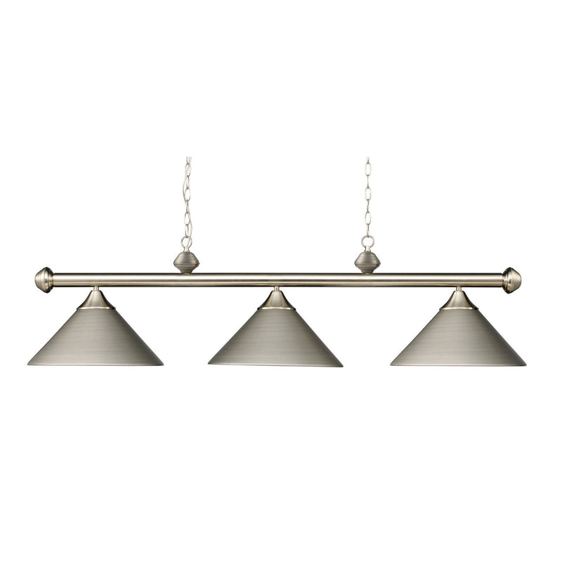 ELK Home 168-SN Three Light Island Pendant, Satin Nickel Finish - At LightingWellCo