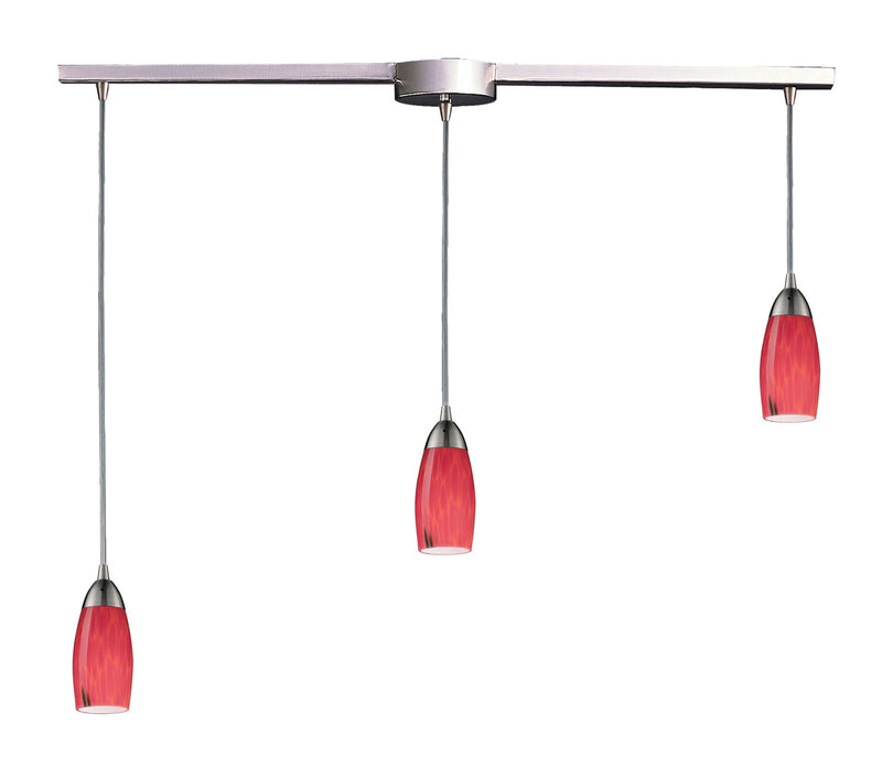 ELK Home 110-3L-FR Three Light Pendant, Satin Nickel Finish - At LightingWellCo