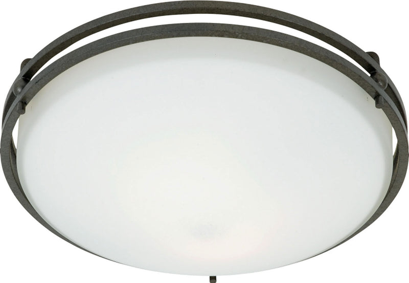 Quoizel OZ1613IN Two Light Flush Mount, Iron Gate Finish - LightingWellCo