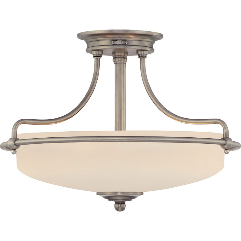 Quoizel GF1717AN Three Light Semi-Flush Mount, Antique Nickel Finish - LightingWellCo