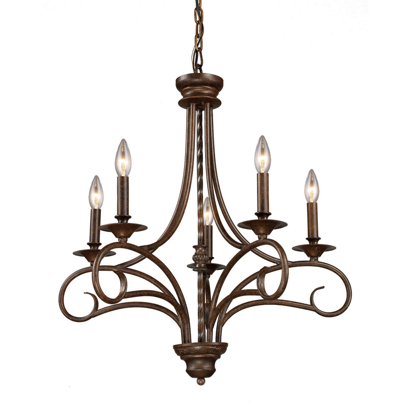 ELK Home 15042/5 Five Light Chandelier, Weathered Bronze Finish - At LightingWellCo