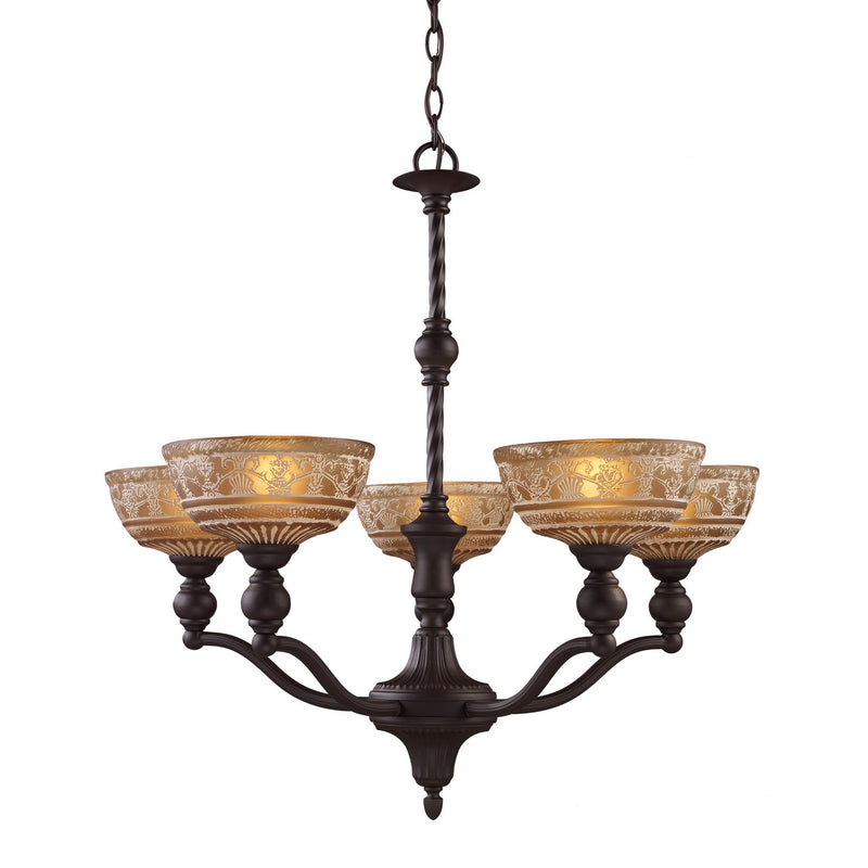 ELK Home 66197-5 Five Light Chandelier, Oiled Bronze Finish - At LightingWellCo