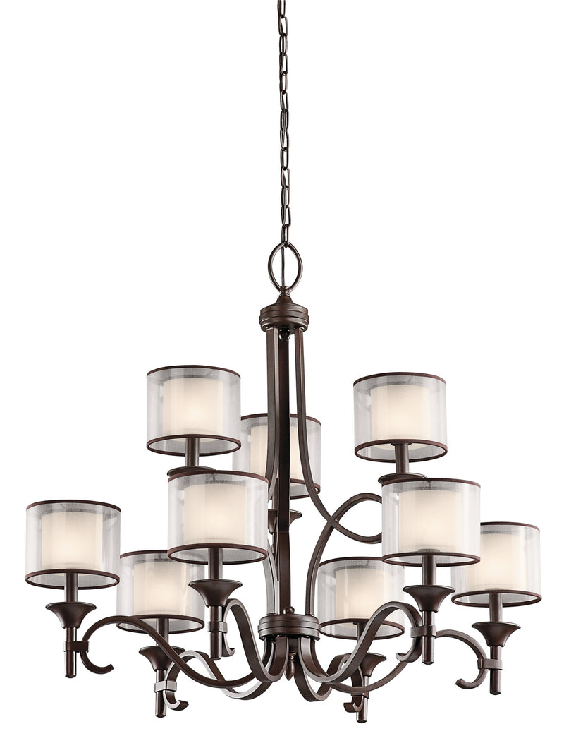 Kichler 42382MIZ Nine Light Chandelier, Mission Bronze Finish - LightingWellCo