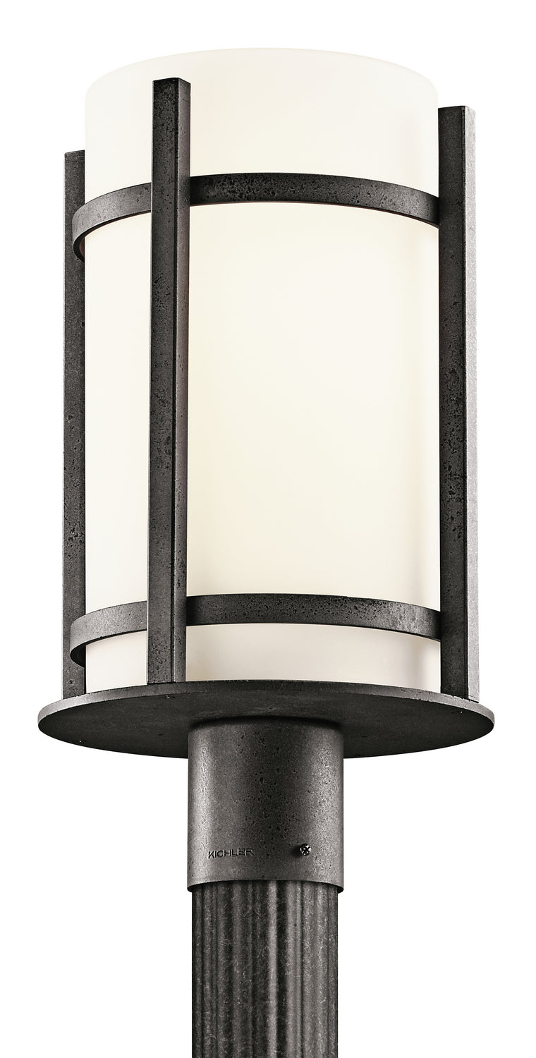 Kichler 49123AVI One Light Outdoor Post Mount, Anvil Iron Finish - LightingWellCo